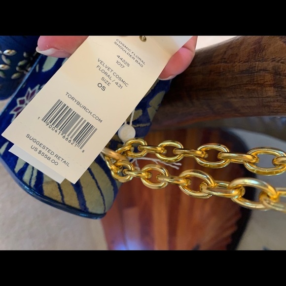 TORY BURCH FLEMING COSMIC FLORAL LG SHOULDER BAG - Picture 8 of 11